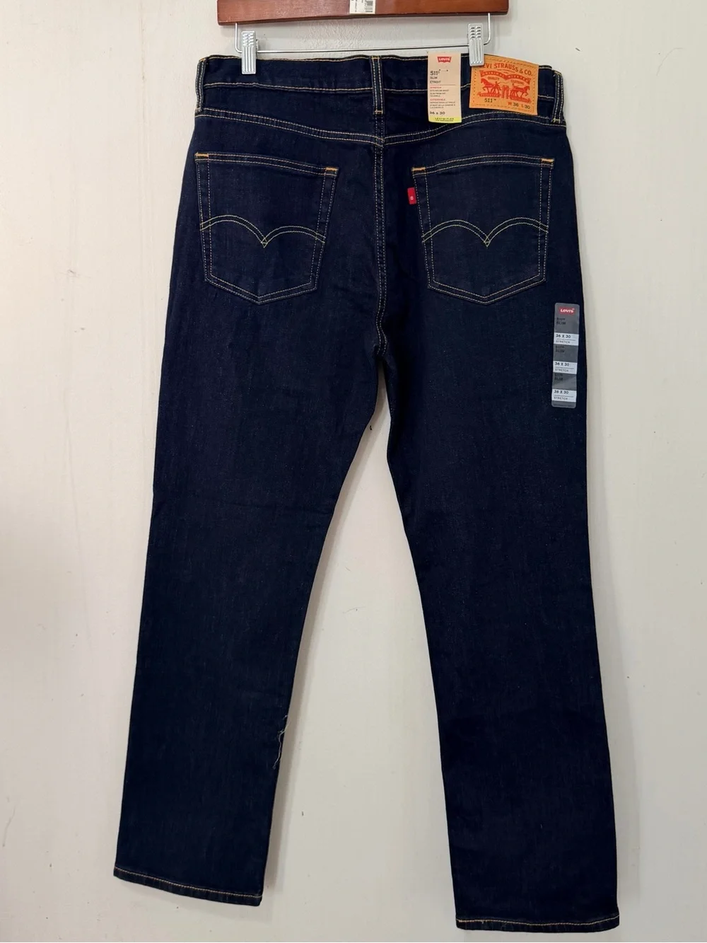 Levis 511 Jeans Slim Fit Stretch Jeans Dark Blue Dark Wash NWT
